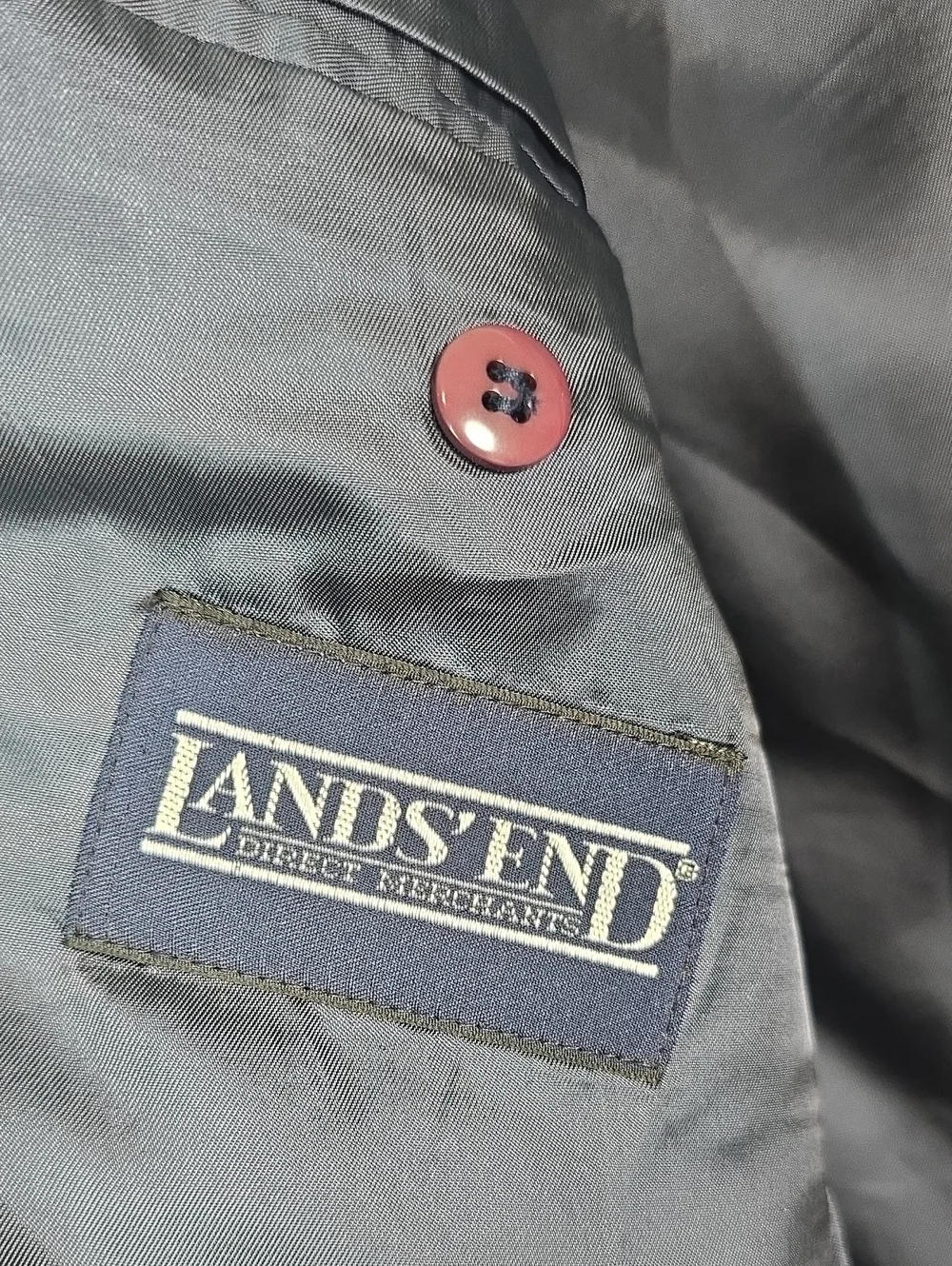 Vintage Lands' End Navy and Brown Plaid  Wool/ Alpaca Blend  Blazer Size 40R